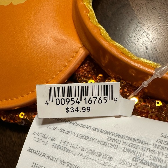 Authentic Disney ORANGE BIRD Sequin Bow Minnie Ears - NWT